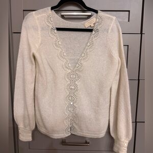 Sezane Henria cardigan, size small in ecru
